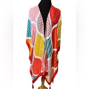 COLORFUL PATTERN KIMONO COVERUP